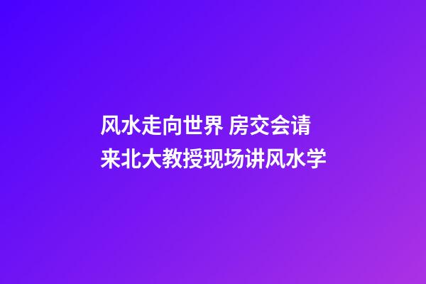 风水走向世界 房交会请来北大教授现场讲风水学